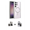 MARSİLYAN™- Galaxy S24 Ultra Kılıf Nova Işık Özel Seri - Siyah Vanessa Magic Hayalet Cam + PVD Metal Kamera Lens - GD