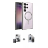 MARSİLYAN™- Galaxy S24 Ultra Kılıf Nova Işık Özel Seri - Siyah Vanessa Magic Hayalet Cam + PVD Metal Kamera Lens - PE