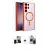 MARSİLYAN™- Galaxy S24 Ultra Kılıf Nova Işık Özel Seri - Siyah Vanessa Magic Hayalet Cam + PVD Metal Kamera Lens - SH