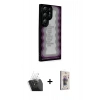 MARSİLYAN™- Galaxy S24 Ultra Kılıf Odak Klasik Serisi - Siyah Bilvis 3D Cam Ekran Koruyucu + Kamera Lens Koruma Cam - SF