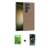 MARSİLYAN™- Galaxy S24 Ultra Kılıf Siluet Doku Özel Seri - Şeffaf 360 Full Body Arka Koruyucu + Raze Metal Kamera Lens - MR