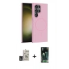 MARSİLYAN™- Galaxy S24 Ultra Kılıf Siluet Doku Özel Seri - Siyah 360 Mat Full Body Arka Koruyucu + Bilvis Titan Kamera Lens - SH