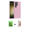 MARSİLYAN™- Galaxy S24 Ultra Kılıf Siluet Doku Özel Seri - Siyah AutoKit 5in1 Fiber Polymer Nano Ekran Koruyucu + Raze Metal Kamera Lens - MR