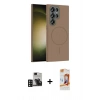 MARSİLYAN™- Galaxy S24 Ultra Kılıf Siluet Doku Özel Seri - Siyah AutoKit 5in1 Fiber Polymer Nano Ekran Koruyucu + PVD Metal Kamera Lens - DNMR