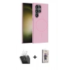 MARSİLYAN™- Galaxy S24 Ultra Kılıf Siluet Doku Özel Seri - Siyah Bilvis 3D Cam Ekran Koruyucu + Kamera Lens Koruma Cam - SF