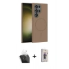 MARSİLYAN™- Galaxy S24 Ultra Kılıf Siluet Doku Özel Seri - Siyah Bilvis 3D Cam Ekran Koruyucu + Kamera Lens Koruma Cam - SF