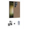 MARSİLYAN™- Galaxy S24 Ultra Kılıf Siluet Doku Özel Seri - Siyah Joko Magic 5D Cam + PVD Metal Kamera Lens - PE
