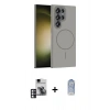 MARSİLYAN™- Galaxy S24 Ultra Kılıf Siluet Doku Özel Seri - Siyah Joko Magic 5D Cam + PVD Metal Kamera Lens - PE