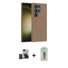 MARSİLYAN™- Galaxy S24 Ultra Kılıf Siluet Doku Özel Seri - Siyah Polymer Nano Ekran Koruyucu + PVD Metal Kamera Lens - DNMR