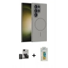 MARSİLYAN™- Galaxy S24 Ultra Kılıf Siluet Doku Özel Seri - Siyah Polymer Nano Ekran Koruyucu + PVD Metal Kamera Lens - DNMR