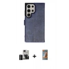 MARSİLYAN™- Galaxy S24 Ultra Kılıf Siluet Işık Serisi - Siyah AutoKit 5in1 Fiber Hayalet Polymer Nano Ekran Koruyucu + PVD Metal Kamera Lens - SH