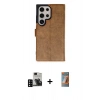 MARSİLYAN™- Galaxy S24 Ultra Kılıf Siluet Işık Serisi - Siyah AutoKit 5in1 Fiber Hayalet Polymer Nano Ekran Koruyucu + PVD Metal Kamera Lens - SH