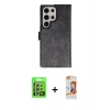 MARSİLYAN™- Galaxy S24 Ultra Kılıf Siluet Işık Serisi - Siyah AutoKit 5in1 Fiber Polymer Nano Ekran Koruyucu + Raze Metal Kamera Lens - GS