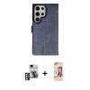MARSİLYAN™- Galaxy S24 Ultra Kılıf Siluet Işık Serisi - Siyah AutoKit 5in1 Fiber Polymer Nano Ekran Koruyucu + PVD Metal Kamera Lens - PE