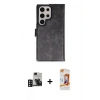 MARSİLYAN™- Galaxy S24 Ultra Kılıf Siluet Işık Serisi - Siyah AutoKit 5in1 Fiber Polymer Nano Ekran Koruyucu + PVD Metal Kamera Lens - DNMR