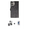 MARSİLYAN™- Galaxy S24 Ultra Kılıf Siluet Işık Serisi - Siyah Durable Full Glue Curved Cam + PVD Metal Kamera Lens - PE