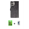 MARSİLYAN™- Galaxy S24 Ultra Kılıf Siluet Işık Serisi - Siyah Durable Full Glue Curved Cam + Raze Metal Kamera Lens - SI