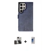 MARSİLYAN™- Galaxy S24 Ultra Kılıf Siluet Işık Serisi - Siyah Durable Full Glue Curved Hayalet Cam + PVD Metal Kamera Lens - GD