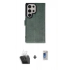 MARSİLYAN™- Galaxy S24 Ultra Kılıf Siluet Işık Serisi - Siyah Durable Full Glue Curved Hayalet Cam + Kamera Lens Koruma Cam - SF