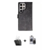 MARSİLYAN™- Galaxy S24 Ultra Kılıf Siluet Işık Serisi - Siyah Vanessa Magic Hayalet Cam + Kamera Lens Koruma Cam - SF