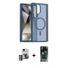 MARSİLYAN™- Galaxy S24 Ultra Kılıf Siluet Minimal Prime - Şeffaf 360 Full Body Arka Koruyucu + PVD Metal Kamera Lens - PE