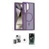 MARSİLYAN™- Galaxy S24 Ultra Kılıf Siluet Minimal Prime - Şeffaf 360 Full Body Arka Koruyucu + PVD Metal Kamera Lens - PE