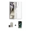 MARSİLYAN™- Galaxy S24 Ultra Kılıf Siluet Minimal Prime - Siyah 360 Mat Full Body Arka Koruyucu + Bilvis Titan Kamera Lens - GD