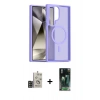 MARSİLYAN™- Galaxy S24 Ultra Kılıf Siluet Minimal Prime - Siyah 360 Mat Full Body Arka Koruyucu + Bilvis Titan Kamera Lens - GD