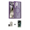 MARSİLYAN™- Galaxy S24 Ultra Kılıf Siluet Minimal Prime - Siyah 360 Mat Full Body Arka Koruyucu + Bilvis Titan Kamera Lens - GD