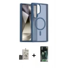 MARSİLYAN™- Galaxy S24 Ultra Kılıf Siluet Minimal Prime - Siyah 360 Mat Full Body Arka Koruyucu + Bilvis Titan Kamera Lens - GD