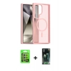 MARSİLYAN™- Galaxy S24 Ultra Kılıf Siluet Minimal Prime - Siyah 360 Mat Full Body Arka Koruyucu + Raze Metal Kamera Lens - MR