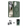 MARSİLYAN™- Galaxy S24 Ultra Kılıf Siluet Minimal Prime - Siyah 360 Mat Full Body Arka Koruyucu + PVD Metal Kamera Lens - PE