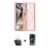MARSİLYAN™- Galaxy S24 Ultra Kılıf Siluet Minimal Prime - Siyah 360 Mat Full Body Arka Koruyucu + Kamera Lens Koruma Cam - SF
