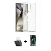 MARSİLYAN™- Galaxy S24 Ultra Kılıf Siluet Minimal Prime - Siyah 360 Mat Full Body Arka Koruyucu + Kamera Lens Koruma Cam - SF