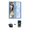 MARSİLYAN™- Galaxy S24 Ultra Kılıf Siluet Minimal Prime - Siyah 360 Mat Full Body Arka Koruyucu + Kamera Lens Koruma Cam - SF