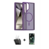 MARSİLYAN™- Galaxy S24 Ultra Kılıf Siluet Minimal Prime - Siyah 360 Mat Full Body Arka Koruyucu + Kamera Lens Koruma Cam - SF
