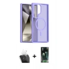 MARSİLYAN™- Galaxy S24 Ultra Kılıf Siluet Minimal Prime - Siyah 360 Mat Full Body Arka Koruyucu + Kamera Lens Koruma Cam - SF