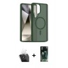 MARSİLYAN™- Galaxy S24 Ultra Kılıf Siluet Minimal Prime - Siyah 360 Mat Full Body Arka Koruyucu + Kamera Lens Koruma Cam - SF