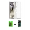 MARSİLYAN™- Galaxy S24 Ultra Kılıf Siluet Minimal Prime - Siyah 360 Mat Full Body Arka Koruyucu + Raze Metal Kamera Lens - SH