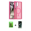 MARSİLYAN™- Galaxy S24 Ultra Kılıf Siluet Minimal Prime - Siyah 360 Mat Full Body Arka Koruyucu + Raze Metal Kamera Lens - SH