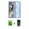 MARSİLYAN™- Galaxy S24 Ultra Kılıf Siluet Minimal Prime - Siyah 360 Mat Full Body Arka Koruyucu + Raze Metal Kamera Lens - SH