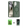 MARSİLYAN™- Galaxy S24 Ultra Kılıf Siluet Minimal Prime - Siyah 360 Mat Full Body Arka Koruyucu + Raze Metal Kamera Lens - SH