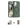 MARSİLYAN™- Galaxy S24 Ultra Kılıf Siluet Minimal Prime - Siyah AutoKit 5in1 Fiber Hayalet Polymer Nano Ekran Koruyucu + Bilvis Titan Kamera Lens - DNMR