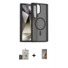 MARSİLYAN™- Galaxy S24 Ultra Kılıf Siluet Minimal Prime - Siyah AutoKit 5in1 Fiber Hayalet Polymer Nano Ekran Koruyucu + Bilvis Titan Kamera Lens - DNMR