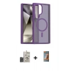MARSİLYAN™- Galaxy S24 Ultra Kılıf Siluet Minimal Prime - Siyah AutoKit 5in1 Fiber Hayalet Polymer Nano Ekran Koruyucu + Bilvis Titan Kamera Lens - DNMR