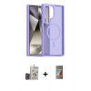 MARSİLYAN™- Galaxy S24 Ultra Kılıf Siluet Minimal Prime - Siyah AutoKit 5in1 Fiber Hayalet Polymer Nano Ekran Koruyucu + Bilvis Titan Kamera Lens - DNMR
