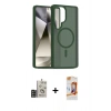 MARSİLYAN™- Galaxy S24 Ultra Kılıf Siluet Minimal Prime - Siyah AutoKit 5in1 Fiber Polymer Nano Ekran Koruyucu + Bilvis Titan Kamera Lens - GD