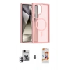 MARSİLYAN™- Galaxy S24 Ultra Kılıf Siluet Minimal Prime - Siyah AutoKit 5in1 Fiber Polymer Nano Ekran Koruyucu + PVD Metal Kamera Lens - PE