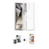 MARSİLYAN™- Galaxy S24 Ultra Kılıf Siluet Minimal Prime - Siyah AutoKit 5in1 Fiber Polymer Nano Ekran Koruyucu + PVD Metal Kamera Lens - PE