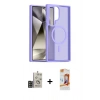 MARSİLYAN™- Galaxy S24 Ultra Kılıf Siluet Minimal Prime - Siyah AutoKit 5in1 Fiber Polymer Nano Ekran Koruyucu + Bilvis Titan Kamera Lens - GD
